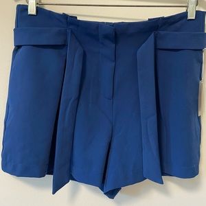 FOREVER 21 Tie Waist Blue Shorts - Size: L